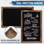 HBCY Creations 11" X 17" Torched Brown Solid Wood Frame Wall Chalkboard - Image 3