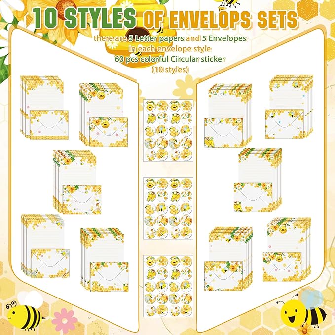 TaoBary 160 Pcs Stationery Paper Set 50 Double Sided Stationery Papers - Image 3