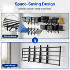 fleximounts fold-down 2-pack 2x6ft garage wall shelving, 1800lbs, close-up detail
