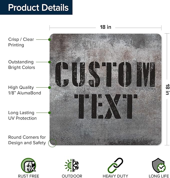 Custom Sign, Custom Street Sign, 11 Font Colors, 13 Font Styles, 4 Hole Options - Image 6