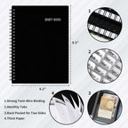2027-2031 Monthly Planner/Calendar - Jan. 2027 - Dec. 2031, 6.2" x 8.3" | Monthly Planner, 5 Year, Multi Year Calendar 2027-2031 with Twin-Wire Binding, Tabs, Storage Pocket - Black