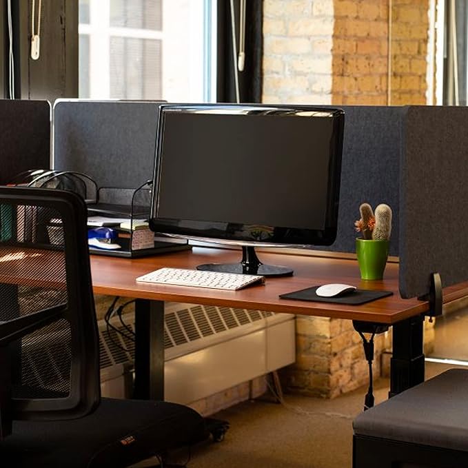ReFocus™ Raw Clamp-On Acoustic Desk Divider – Reduce Noise and Visual - Image 2