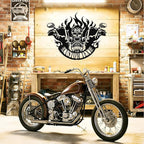 Custom Motorcycle Skull Metal Sign Personalized Biker Name Sign Custom Garage - Image 2
