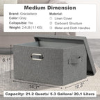 Graciadeco Medium 15" 21 Quart Collapsible Stackable Storage Bins - Image 2