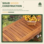 greesum 2‑tier acacia wood outdoor storage cabinet with showing dimensions