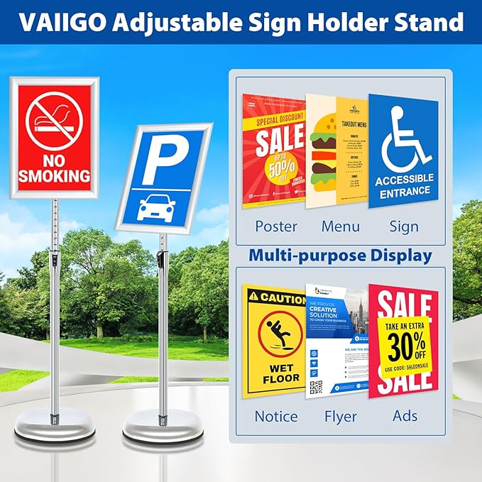 VAIIGO 6Packs Floor Standing Sign Holder Stands - Image 2