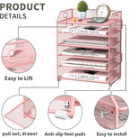6 Tier Desk Organizer, Heavy-Duty Thick Metal Letter Tray Organizer, Large - Image 3