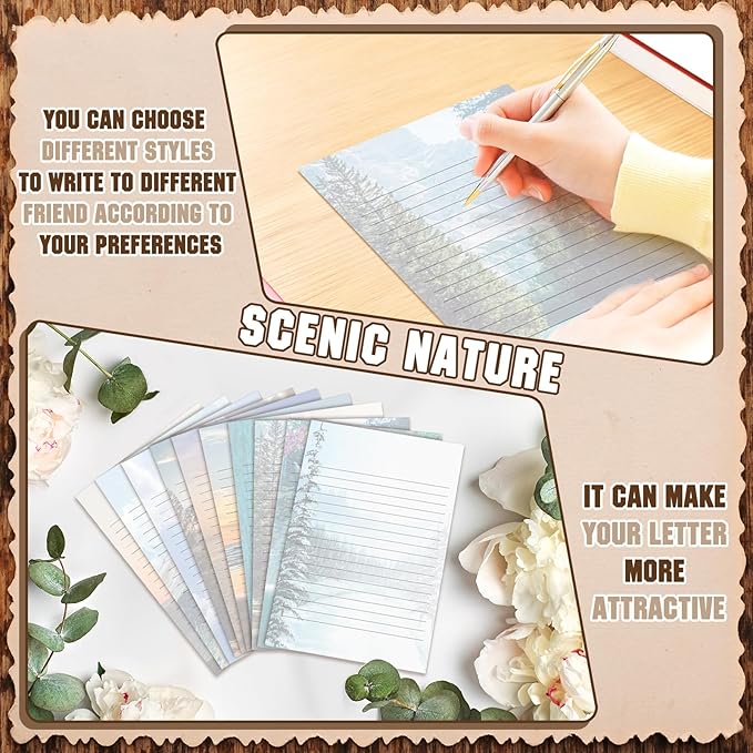 TaoBary 160 Pcs Stationery Paper Set 50 Double Sided Stationery Papers - Image 7