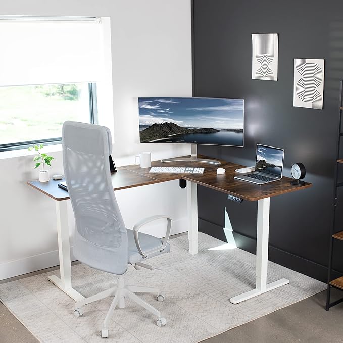 VIVO Electric Corner 63 x 55 inch L-Shaped Standing Desk, Memory Height - Image 7