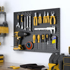 spampur peg board, 4 pack metal black pegboard shown in use