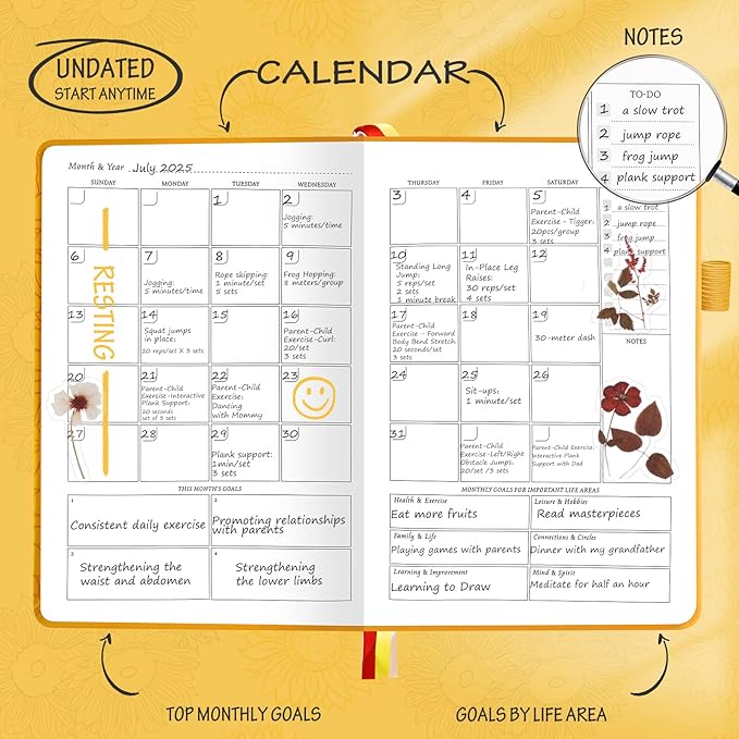 Undated Luxurious Weekly & Monthly Planner to Increase Productivity Hit Your - Image 3