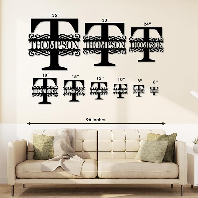 Custom Metal Signs | Personalized Monogram Name Sign | Outdoor Wall Art - Image 3