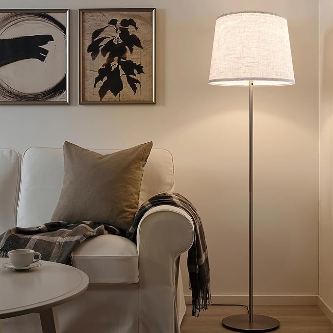 GO&SO Large Oatmeal Linen Drum Lamp Shade - Image 6