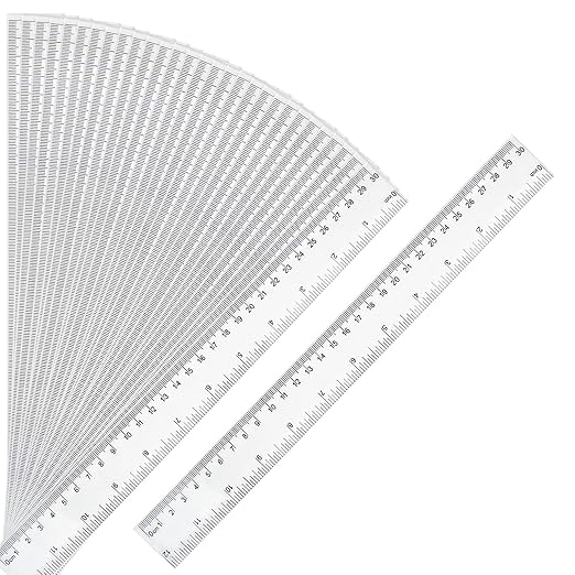 30 Packs Clear Plastic Ruler 12 Inch by DUIJINYU