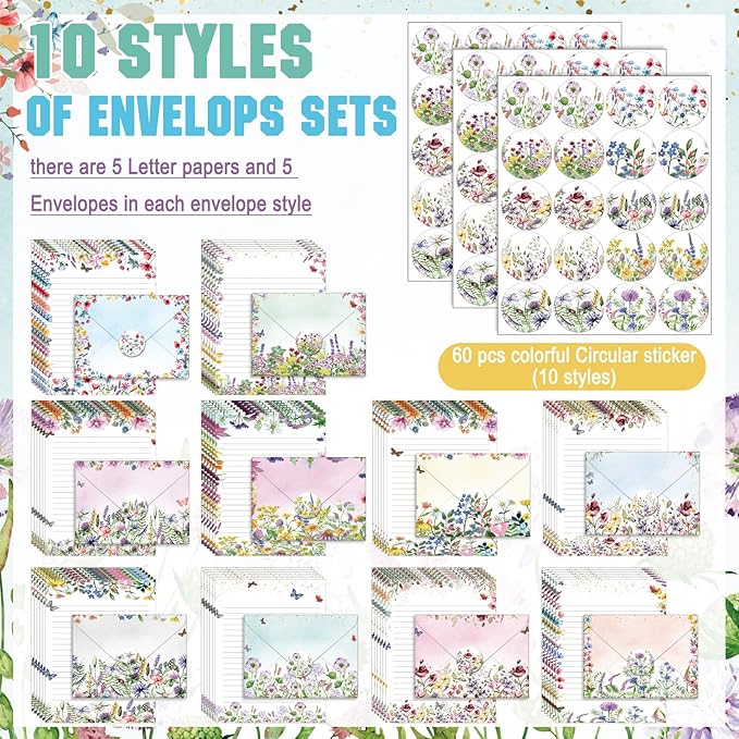 TaoBary 160 Pcs Stationery Paper Set 50 Double Sided Stationery Papers - Image 4
