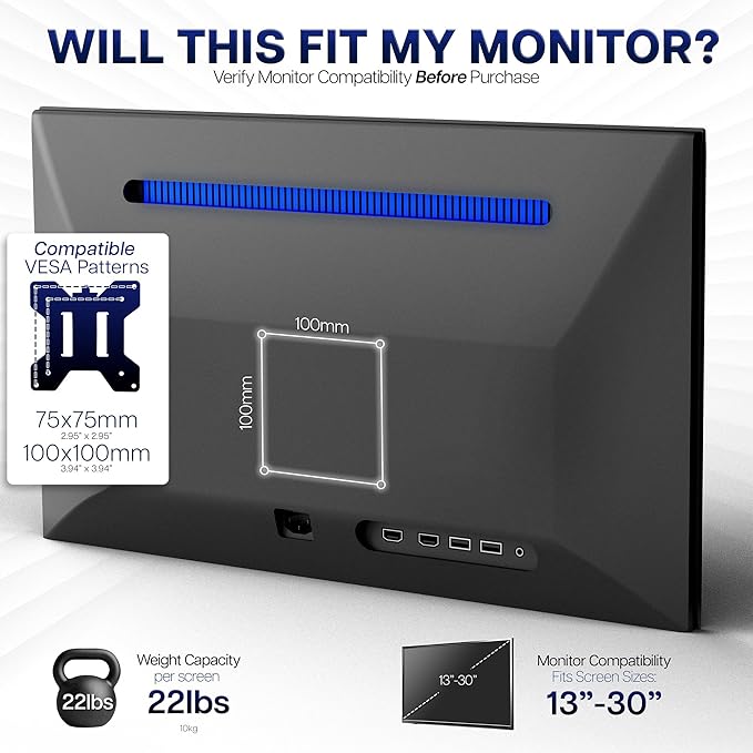 VIVO Dual Monitor Desk Mount, Holds 2 Computer Screens up to 30 inches and - Image 7