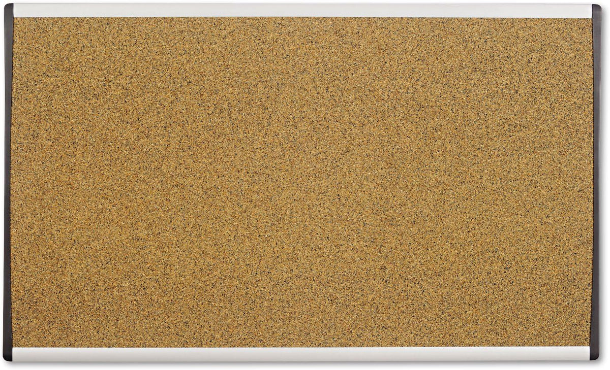 Quartet Bulletin Board, 30" x 18", Corkboard, Cubicle, Arc, Aluminu...