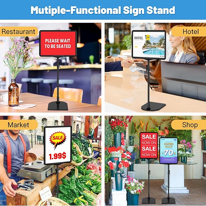 VAIIGO 6Pack Sign Stand for Display A4, Adjustable Poster Stand for Table Top & - Image 8