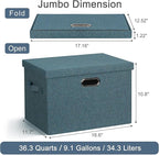 Graciadeco Large 17" 36 Quart Collapsible Stackable Storage Bins - Image 2