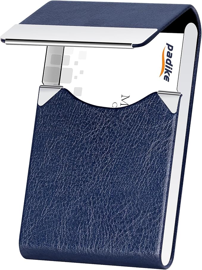 Padike Professional Business Card Holder PU Leather Business Card Case Name by padike