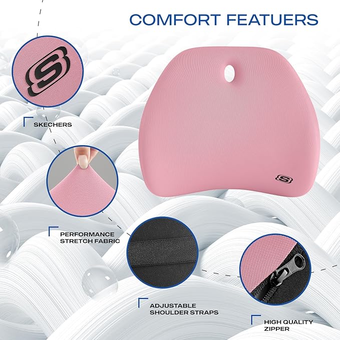 Skechers Lumbar Support Pillow for Office Chair, Memory Foam Lumbar Pillow - Image 3