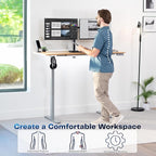 VIVO Electric 60 x 24 in Real Bamboo Standing Desk, Memory Height Adjustment - Image 4