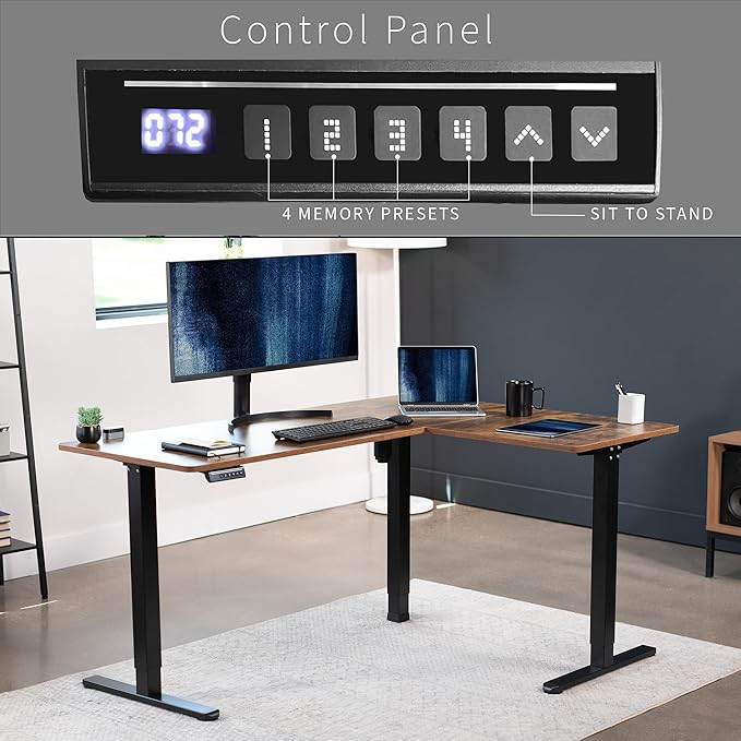 VIVO Electric Corner 63 x 47 inch L-Shaped Standing Desk, Memory Height - Image 5
