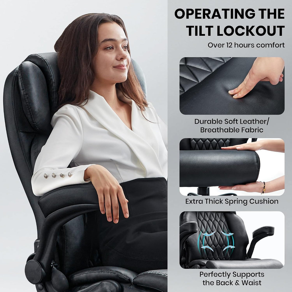 500lbs big and tall office chair adjustable lumbar on a desk or shelf