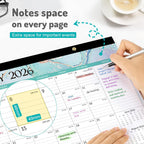 Forvencer Desk Calendar 2026-2027, 21 Months Calendar Apr 2026 to Dec 2027 | 17" x 12" Large 2026 Wall Calendar Monthly Planner with Plastic Cover for Home School Office