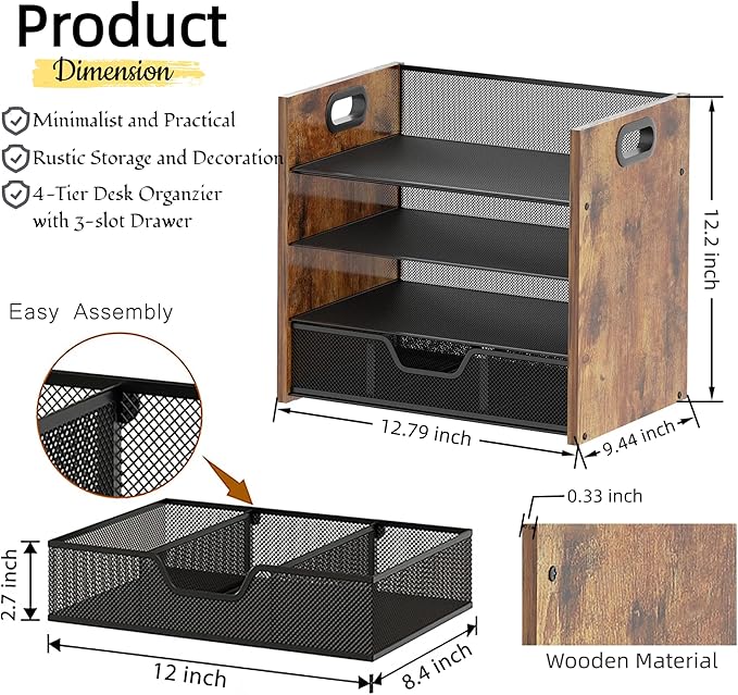 Boershun Wood Desk Organizer - Image 3