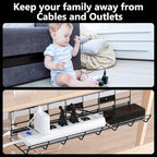 2 Pack DELAMU Under Desk Cable Management Tray, Metal Cord Cable Organizer - Image 8