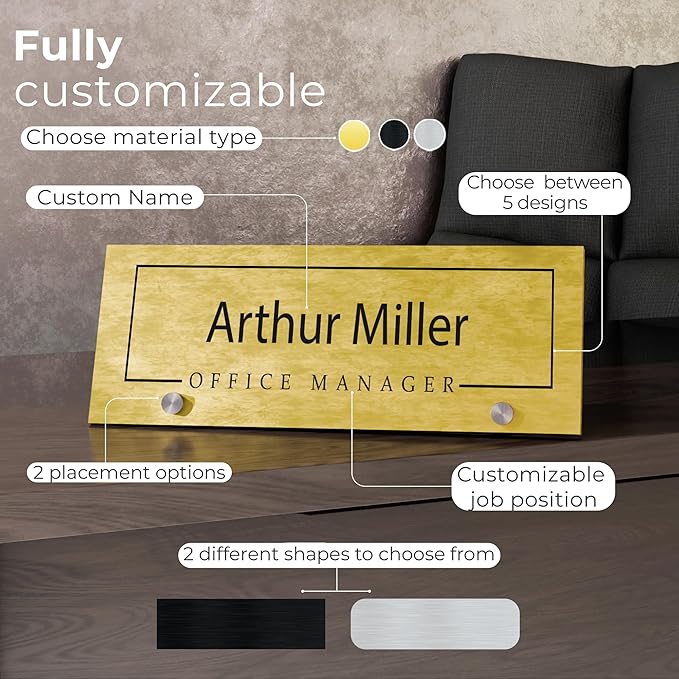 EGD ACM Desk Name Plate Personalized I Custom Office Desk Accessories Decor I - Image 2