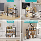 ELITEROO Desktop Shelf Organizer, 2 Tier Wood Desk Bookshelf, Desk Top Storage - Image 8