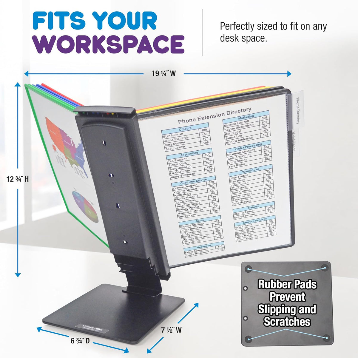 Ultimate Office FASTFIND 10-Pocket Desk Reference Display Organizer, Colors