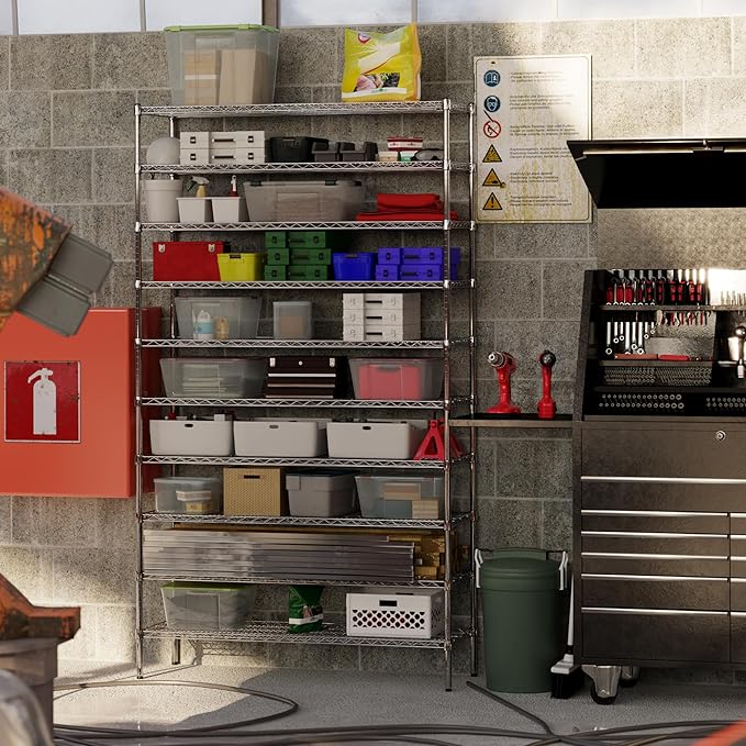 Regal Altair 18" Deep x 54" Wide x 96" Height Wire Shelving Kit | 10-Tier | NSF - Image 6