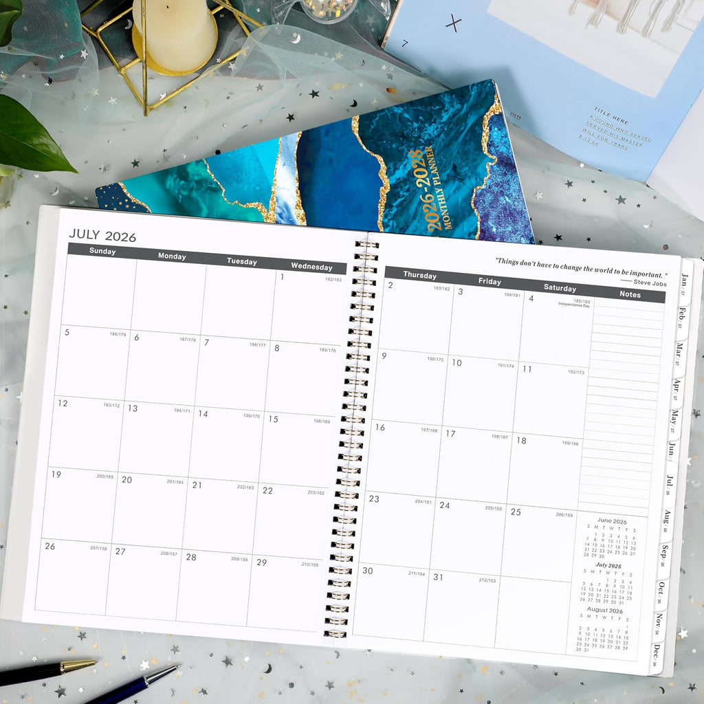 Monthly Planner/Calendar 2026-2028 - 2 Year Monthly Planner 2026-2028 | 9" × 11", Jul 2026 - Jun 2028, 24 Months, Tabs, Twin-Wire Binding, Holidays, Notes Pages