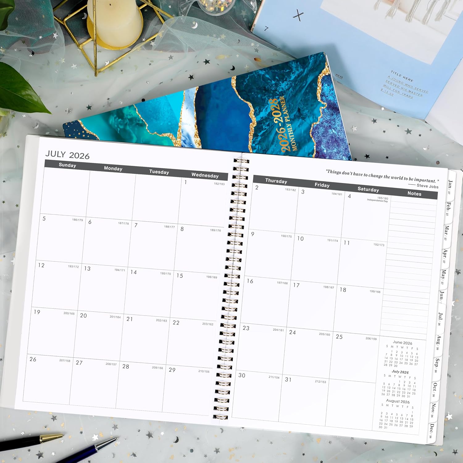 Monthly Planner/Calendar 2026-2028 - 2 Year Monthly Planner 2026-2028 | 9" × 11", Jul 2026 - Jun 2028, 24 Months, Tabs, Twin-Wire Binding, Holidays, Notes Pages