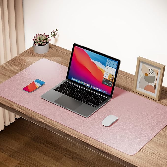 Boutilon Leather Desk Pad Protector, Non-Slip Mouse Pad, Laptop Desk Pad - Image 2
