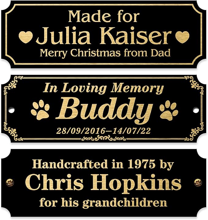 Caramel Sweet Life Personalized Name Plates, Trophy Plates Engraved, Custom by Caramel