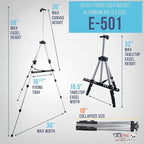 U.S. Art Supply 66" Silver Metal Tripod Easel Display - Image 2