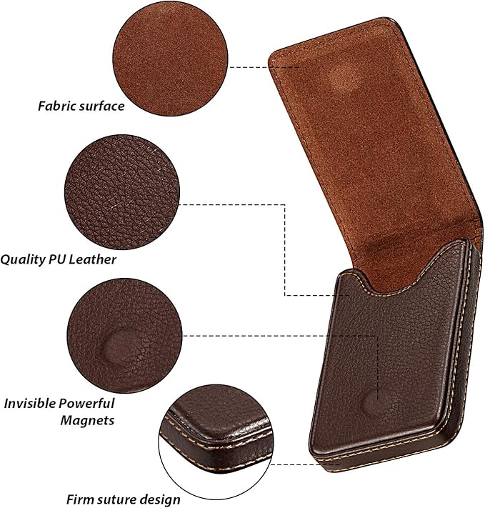 Outus 2 Pieces Business Card Holder, PU Leather Business Card Case Pocket Wallet - Image 3