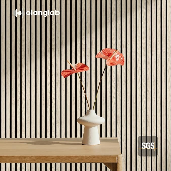 Olanglab Wood Slat Wall Panels 4 Pack, Wooden Acoustic Wall Panels, 94.5"x12.6" - Image 9