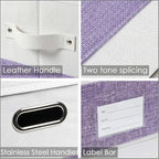 PRANDOM Storage Bins with Lids Linen Fabric Foldable Storage Boxes Organizer - Image 7