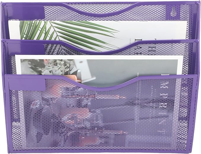 EASEPRES 3 Pocket Mesh Hanging Wall File Organizer, Wall Mounted Mail Paper - Image 3