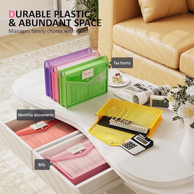 ThinkTex Plastic Expanding File Folder, Transparent Envelopes - Image 5