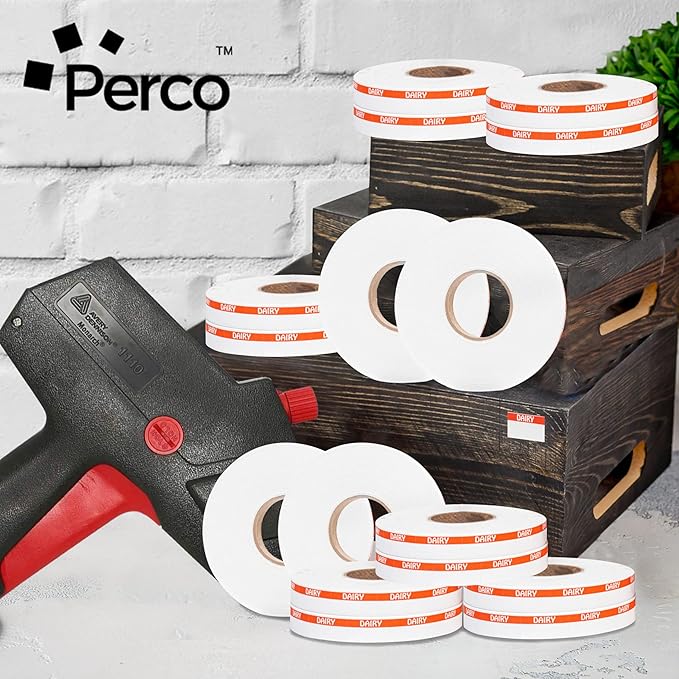 Perco Orange Reverse Print on White Dairy Labels to fit Monarch 1110 Price Gun - Image 5
