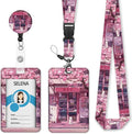 Cute Cat Lanyard for ID Badges, Retractable Badge Holder Reel by Mcapirivo