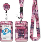 Cute Cat Lanyard for ID Badges, Retractable Badge Holder Reel by Mcapirivo