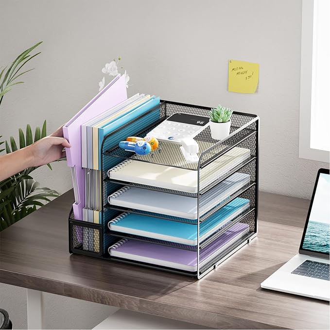 Marbrasse Desk Organizers and Accessories, 5-Tier Paper Letter Tray Organizer - Image 2