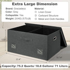Graciadeco 75 Quarts Extra Large Decorative Storage Bins - Image 2